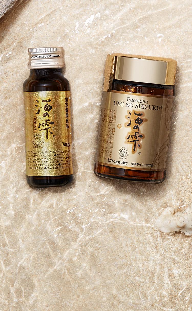 Fucoidan & Agaricus Supplements "UminoShizuku"  Drink Type product image and capsule type